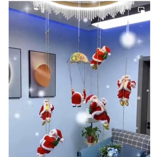 Đồ chơi ông già Noel leo dây, lộn nhào, leo thang, chui ống khói - Quà tặng cho bé