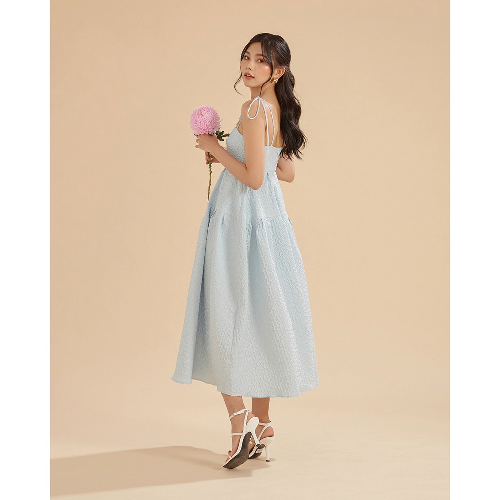 Đầm xòe maxi SheByShj hai dây màu xanh ngọc - Nami Dress