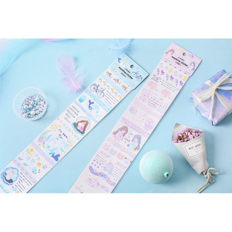 sticker dáng dài nail sticker S27 sticker cute sticker dễ thương