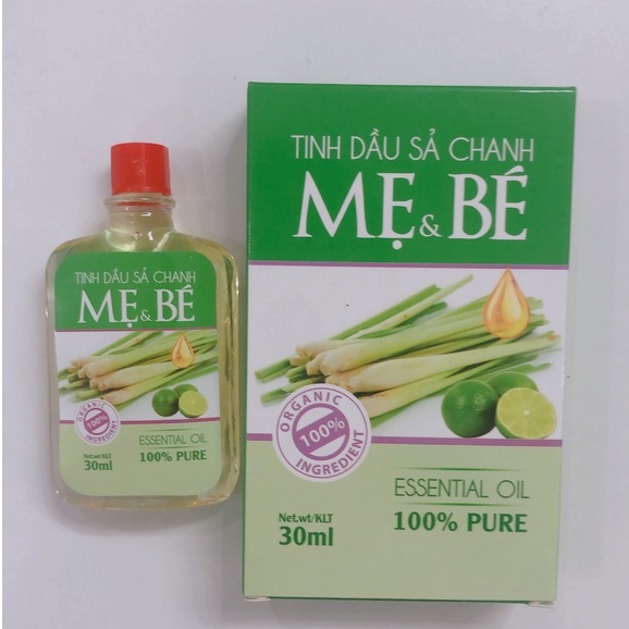 Tinh dầu sả chanh Mẹ và bé hộp 30ml đuổi muỗi và côn trùng cho bé