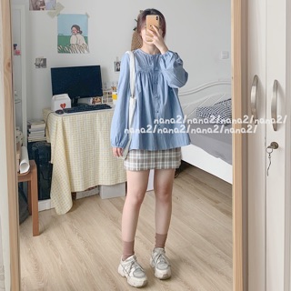 Sơ mi babydoll 1 hàng khuy