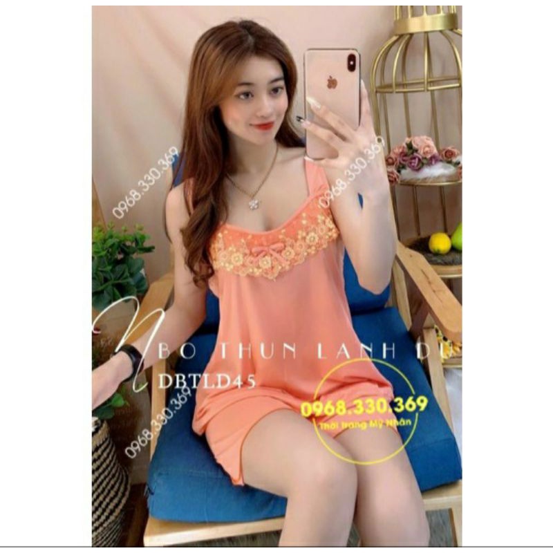Đồ bộ thun lạnh đùi phối ren đẹp