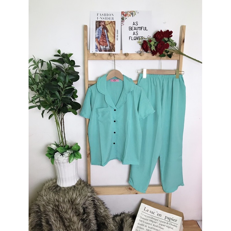 ( FreeSize Lụa Hàn ) Đồ Bộ Pijama Lụa Hàn Bèo TNQD.