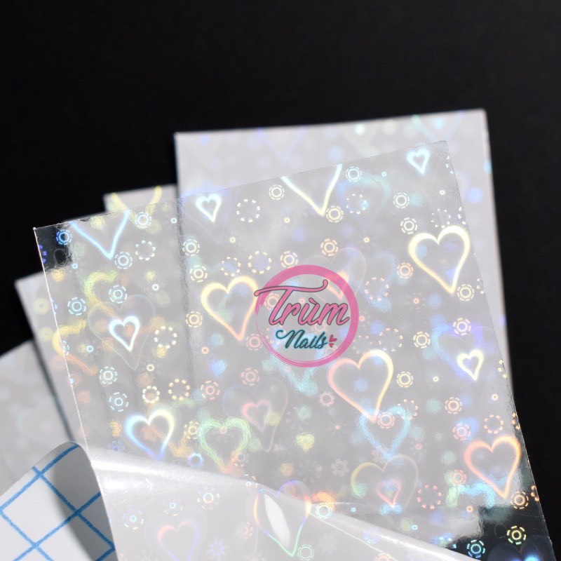 Sticker trái tim cầu vồng lấp lánh