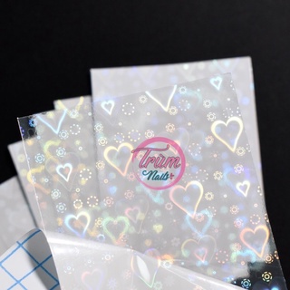 Sticker trái tim cầu vồng lấp lánh