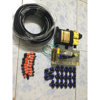 Bộ phun sương gồm bơm sinleader đôi-nguồn tổ ong 12v 10A - béc-dây
