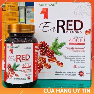Vitamin E đỏ đẹp da hỗ trợ chống lão hóa nguyên liệu nhập khẩu Đức Evired Diamond tinh dầu thông đỏ hộp 30 viên thumbnail