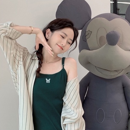 【ZHELIHANGFEI】 / Đầm Hai Dây Dệt Kim Ôm Dáng Thêu Họa Tiết Bướm Rỗng Phong Cách Sang Trọng Mùa Hè 2022 Quyến Rũ Cho Nữ