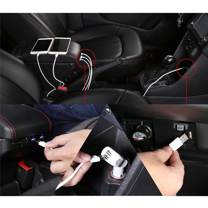 [HOT] Hộp Tỳ Tay Mitsubishi Attrage và Mitsubishi Mirage Kèm 7 Cổng USB Đa Năng