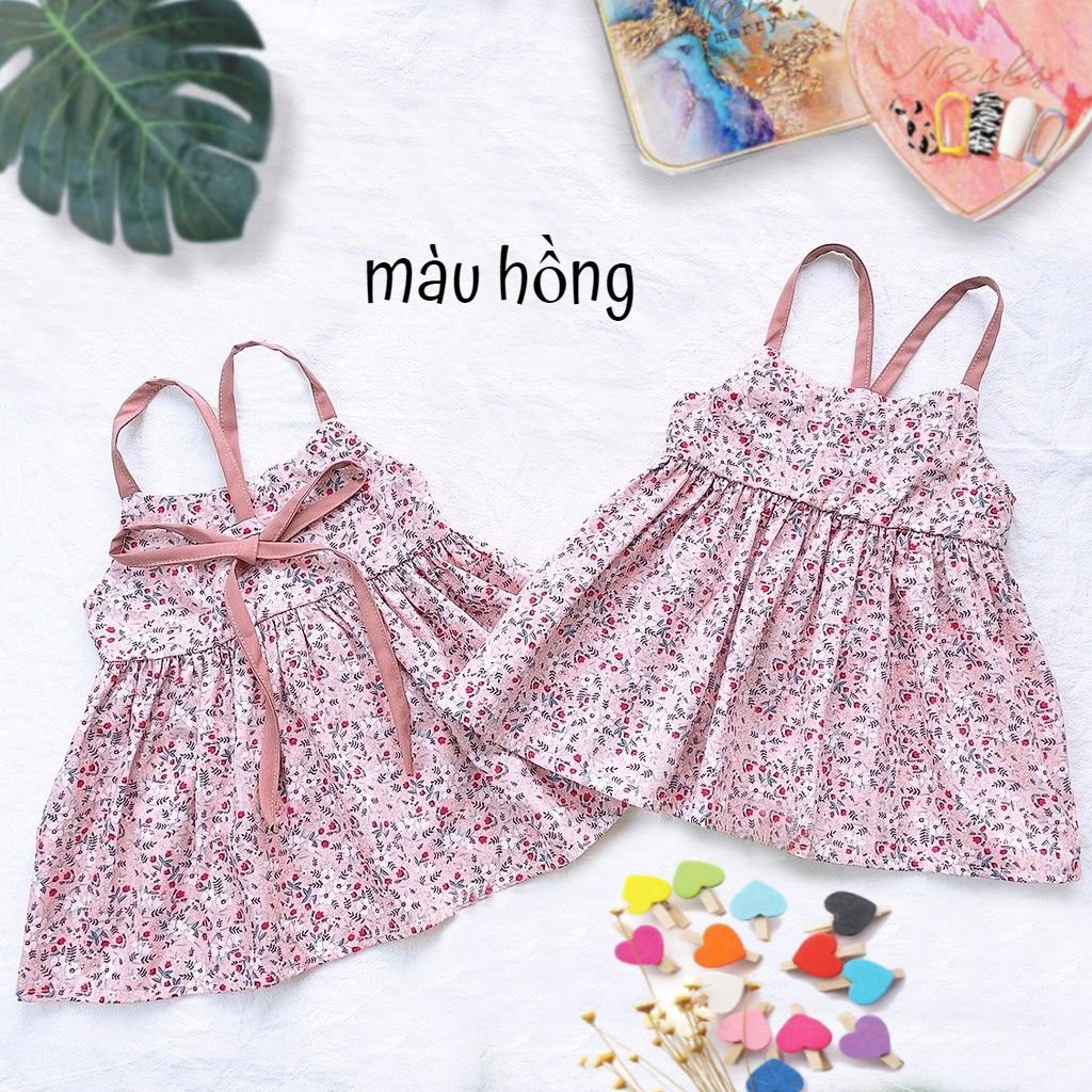 Váy bé gái hai dây hoa nhí AM732 - đầm bé gái siêu mát TTR213