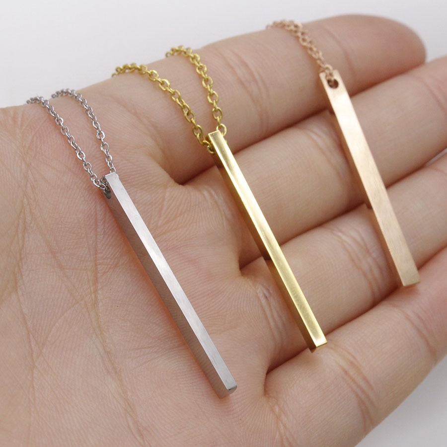 Mặt Vòng cổ Bằng Thép Không Gỉ Khắc Tên ECGIFT NE002 3D