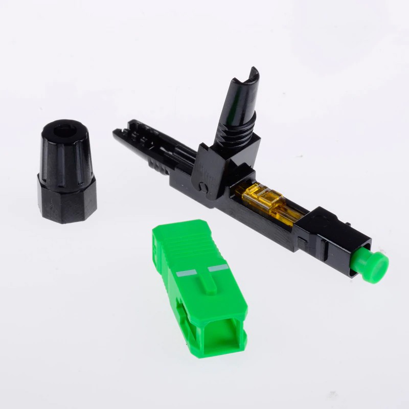 50 Chiếc Sc/Apc Sợi Quang Kết Nối Nhúng Chế Độ Đơn Thành Phần Sợi Quang Đầu Nối Nhanh-Đen + Xanh