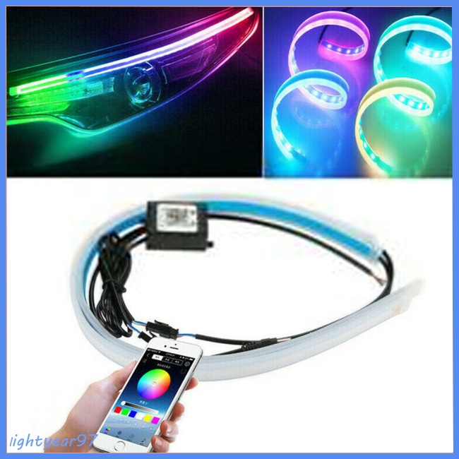 Bộ 2 Dải Đèn Led RGB DRL APP Nhiều Màu Sắc Dành Cho Xe Hơi