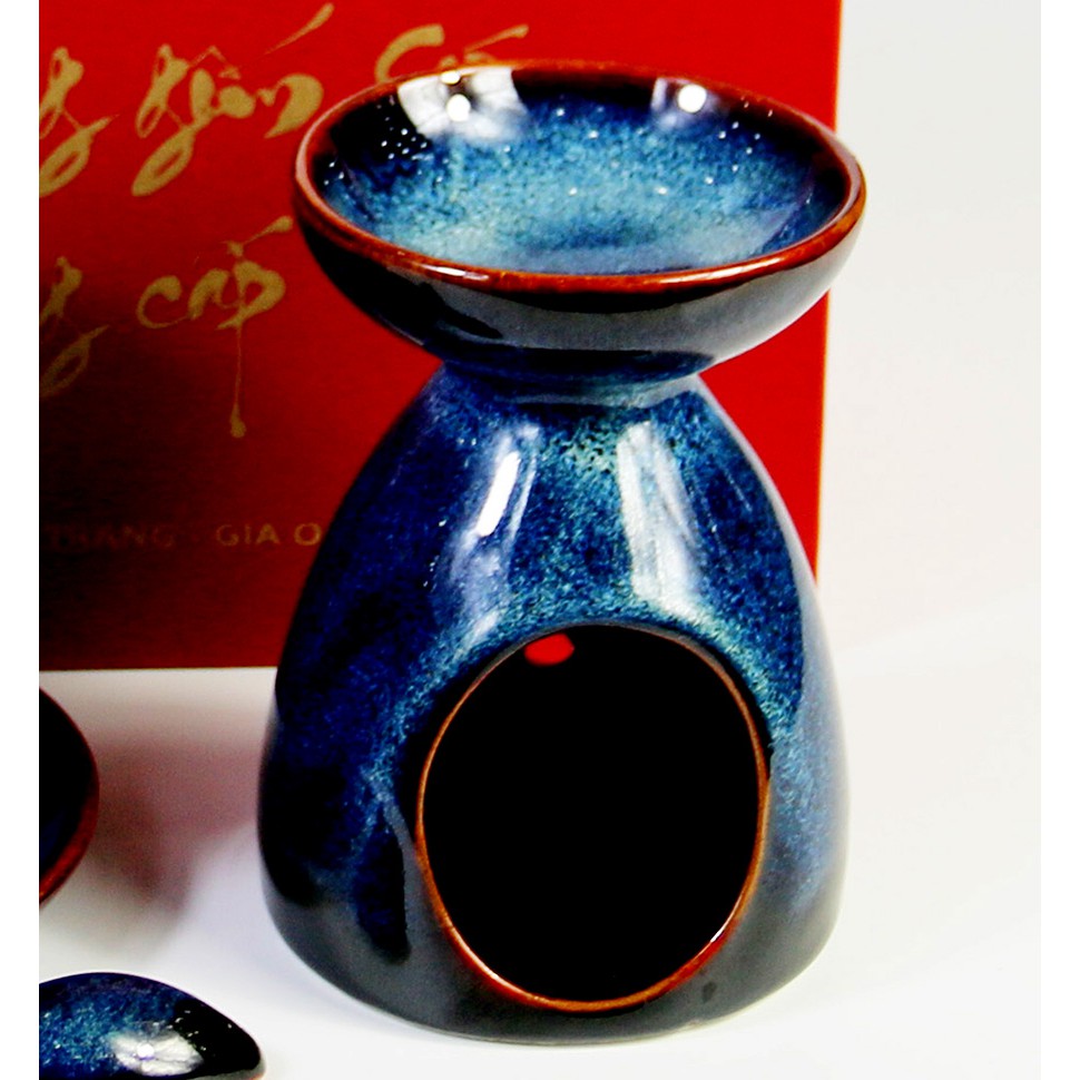 Bộ đốt cà phê, tinh dầu OANH GIA AUTHENTIC BAT TRANG - Men hỏa biến cao cấp