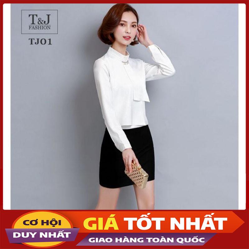 Áo Sơ Mi Công Sở Nữ Dài Tay Cổ Trụ S005 -Violet_Store