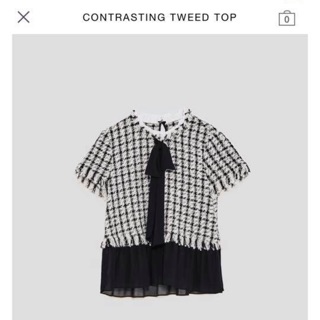 Áo vải tweed zara aut 100%