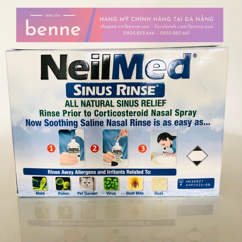 [🇺🇸Bill Mỹ] Bộ bình rửa mũi Neilmed Sinus Rinse của Mỹ