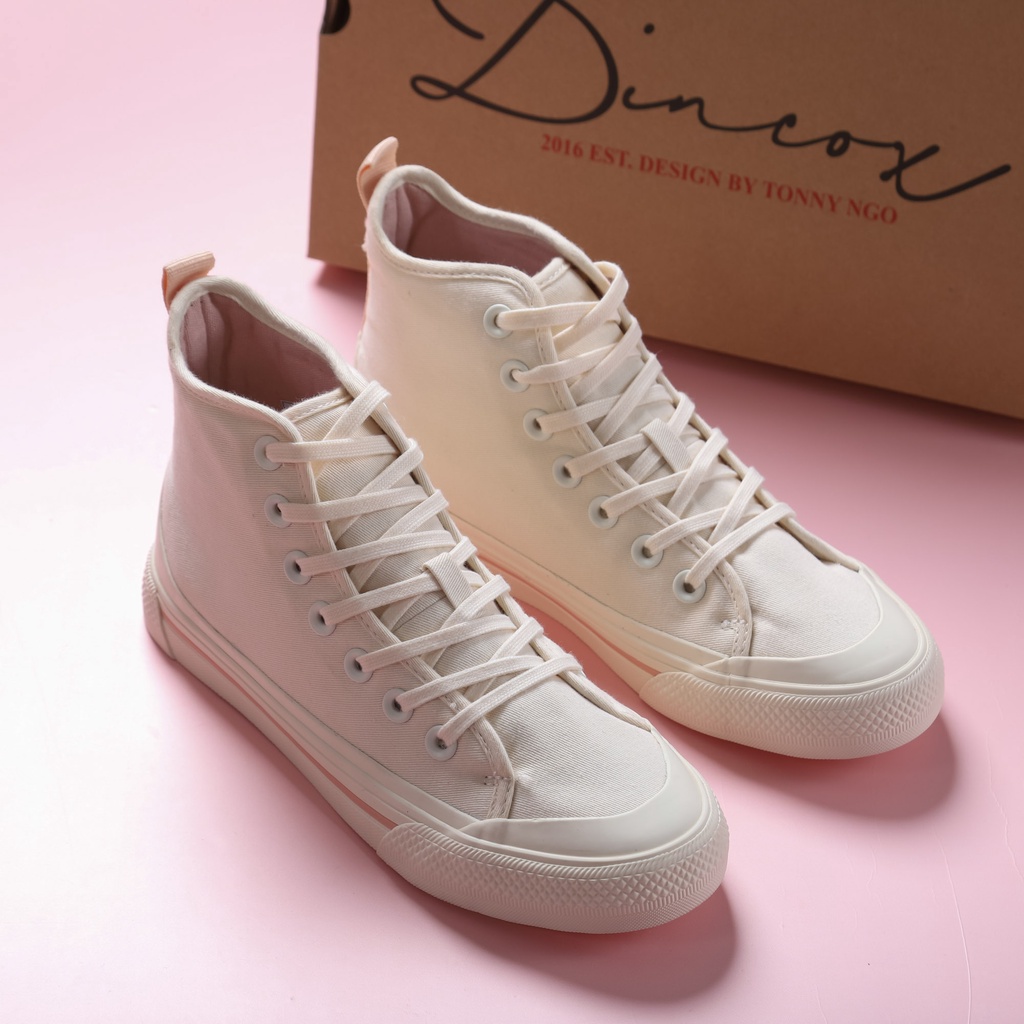 Giày Sneaker Vải Nữ DINCOX GD09 Phong Cách White