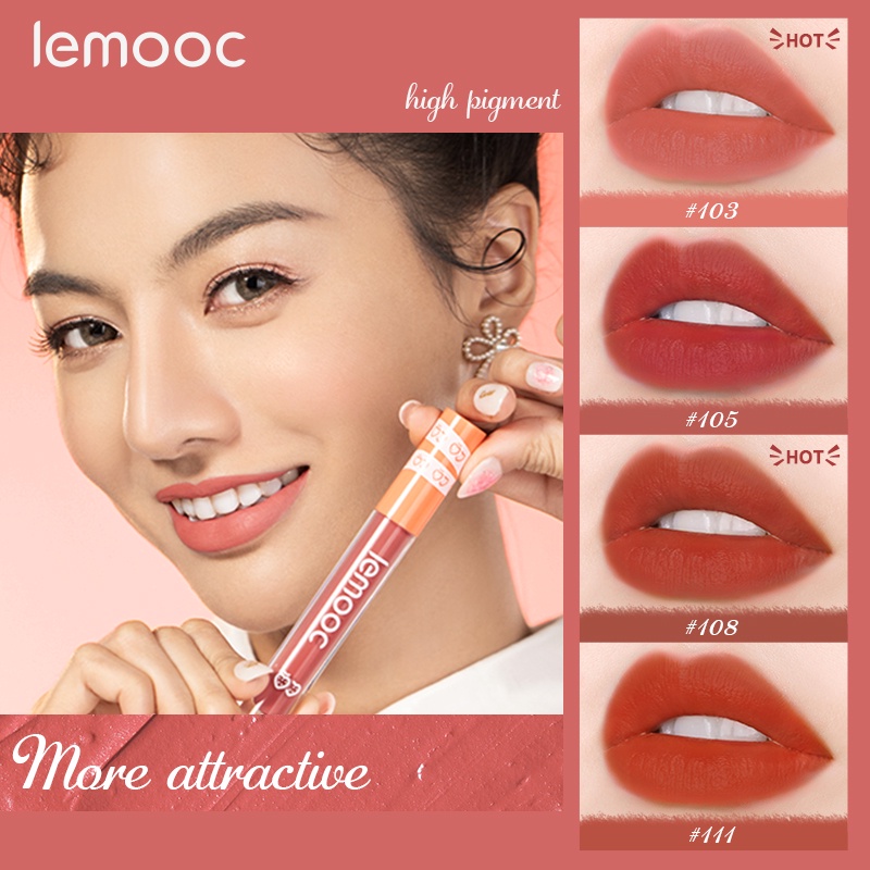[Hàng mới về] Son kem lì LEMOOC mềm mịn như nhung chống thấm nước và lâu trôi chất lượng cao