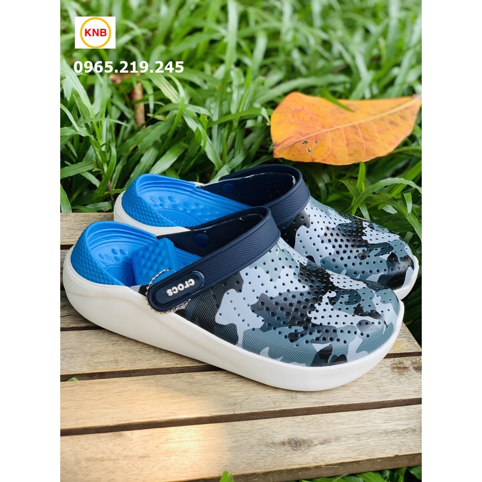 Dép sục cross literide camo nam nữ mẫu mới -FREESHIP + Hàng loại 1- Dép Quai Ngang Nam Nữ bít đầu vẩy sơn lót xanh