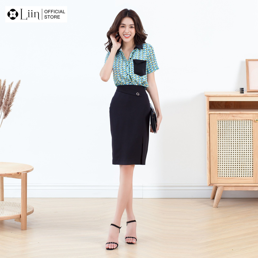 Chân váy nữ ngắn, Juyp Xẻ 1 Cúc form dáng ôm, cá tính Liin Clothing J4170 | BigBuy360 - bigbuy360.vn