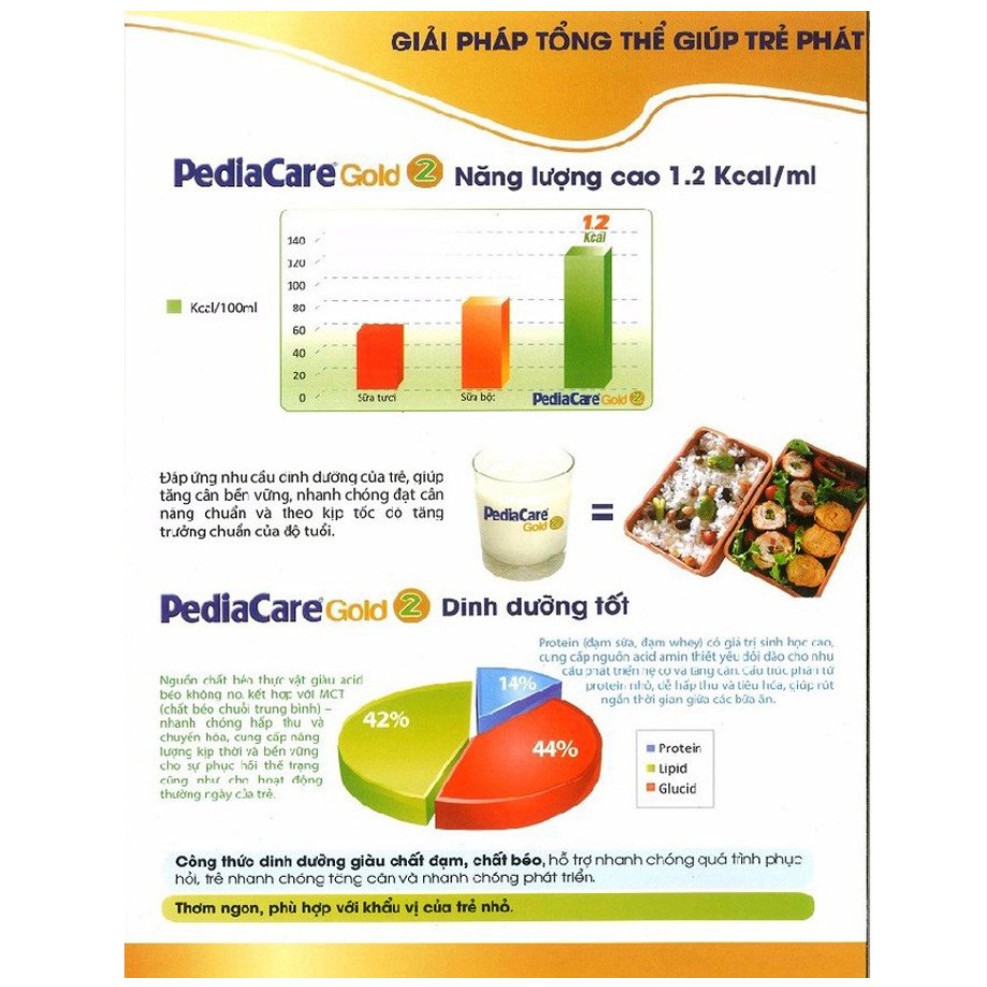 PediaCare Gold 2_ Combo 3 lon Sữa PediaCare Gold 2 900g Date mới nhất 2023