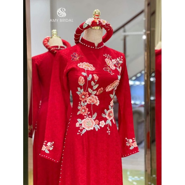 Áo dài gấm tơ 2tà