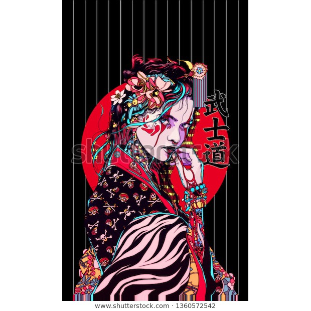 Tranh lụa 3d Quán ăn Phòng trà phong cách Nhật Bản QAPTNB-04