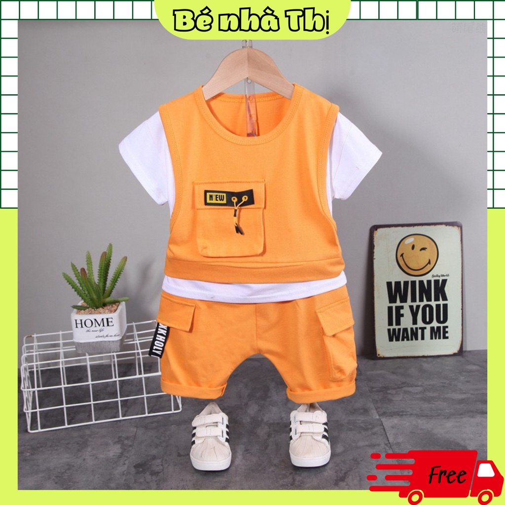 Bộ quần áo cộc bé trai 2 chi tiết cotton mềm mát BN03 - BÉ NHÀ THỊ