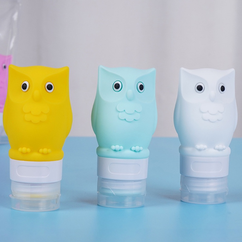 Youyo Chai Đựng Xà Phòng Dạng Lỏng Chống Rò Rỉ Bằng Silicon Hình Cú Mèo Dễ Thương Có Thể Bơm Đầy Lại Dùng Khi Đi Du Lịch