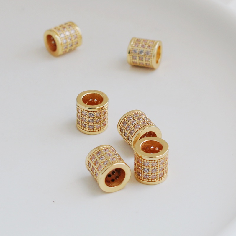 Set 14k hạt đá Zircon mạ vàng 8mm dùng làm trang sức thủ công