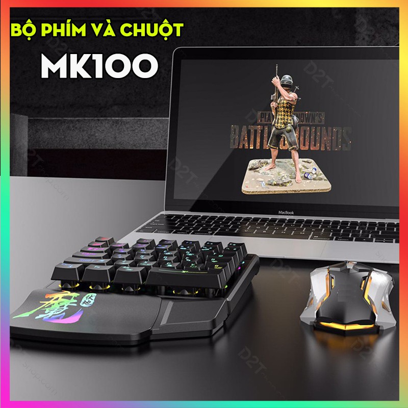 Bộ bàn phím chuột gaming MK100 chơi game PUBG, Call of Duty trên các bộ chuyển đổi game Flydigi Q1, Handjoy D4, RezarP30