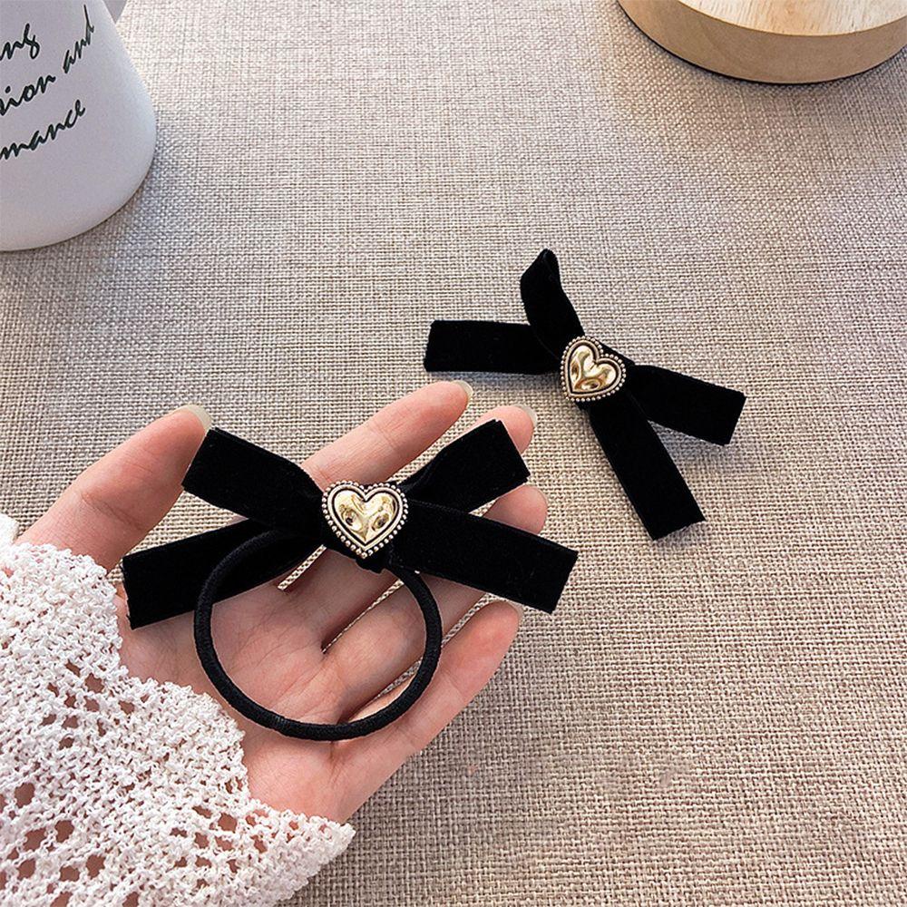 Kẹp Tóc Đính Nơ Thiết Kế Đơn Giản Thời Trang Thu Đông Xinh Xắn WMES15H Cho Nữ