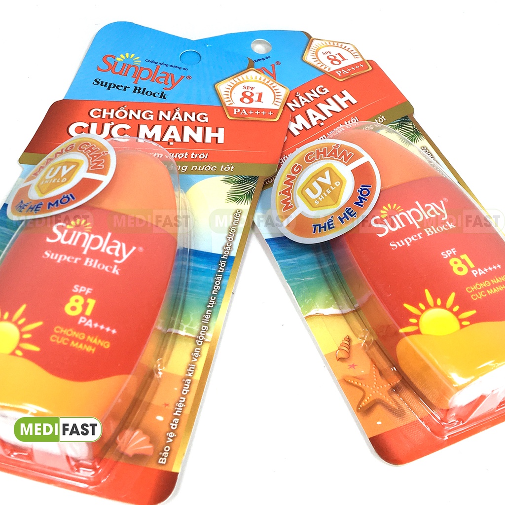 Kem chống nắng cực mạnh Sunplay Super Block SPF 81 - Chính hãng từ Rohto - Lọ 30g