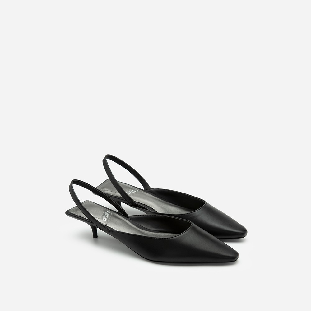 Vascara Giày Kitten Heel Mũi Nhọn Thanh Lịch BMN 0485 Màu Đen