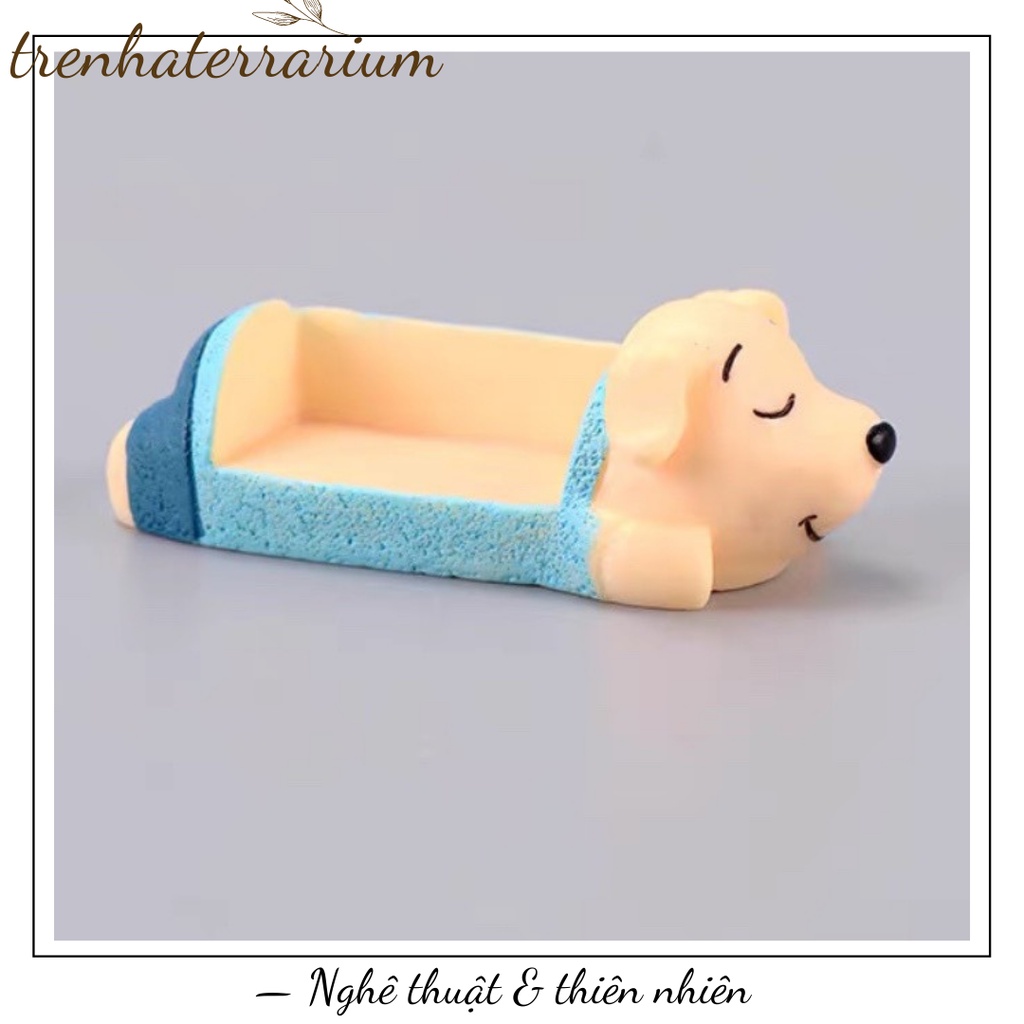 Tiểu cảnh ghế gấu trúc trang trí sen đá, xương rồng, terrarium, charm slime, cây cảnh mini, cây để bàn, đồ trang trí