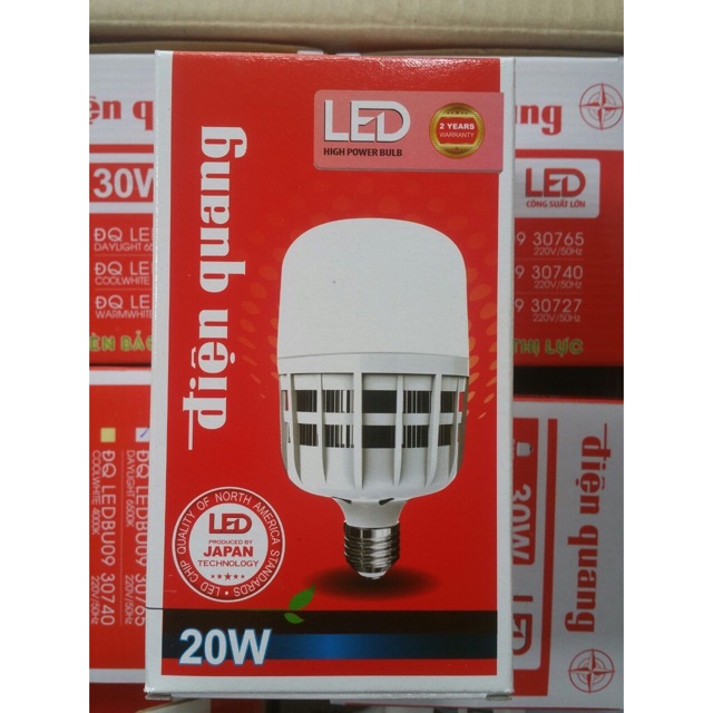 Bóng đèn led trụ 20W điện quang - ánh sáng trắng