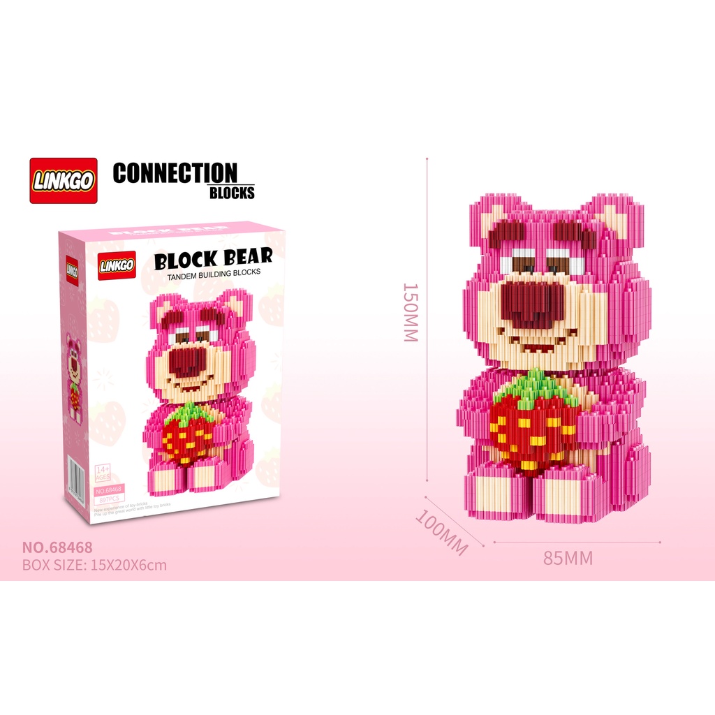 Đồ Chơi Lắp Ráp Mô Hình Gấu kuromi Dễ Thương Cho Bé