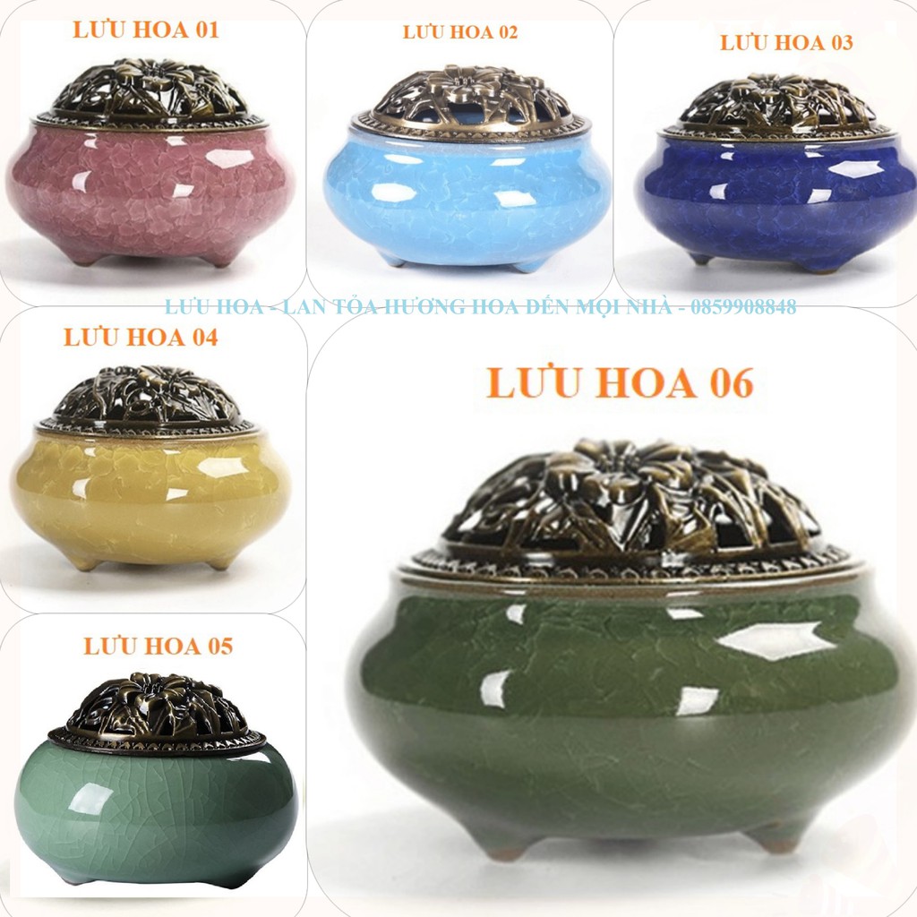 Trầm hương , Lư đốt trầm men rạn ngọc, Lư xông trầm cao cấp