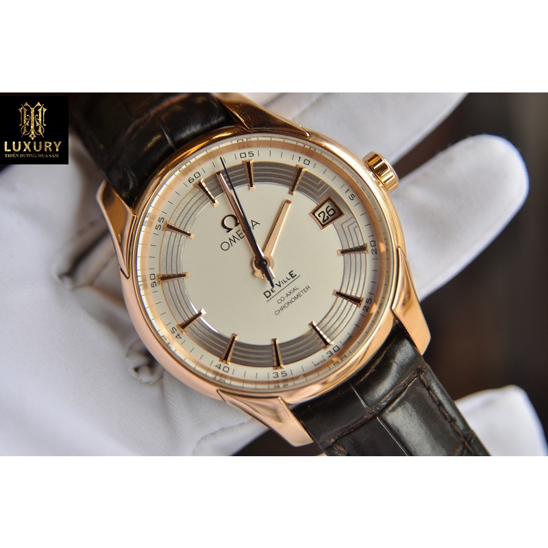 Đồng hồ Nam Ome-ga Chính Hãng Size 40mm, Đồng Hồ Nam Dây Da máy pin +Tặng Thêm Pin