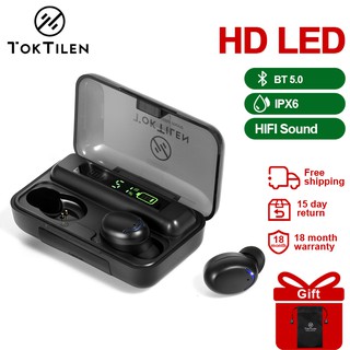 Tai nghe không dây F9-5 8D Cvc8.0 hỗ trợ Bluetooth 5.0 kháng nước IPX7 có đèn LED kèm hộp sạc 2000mah