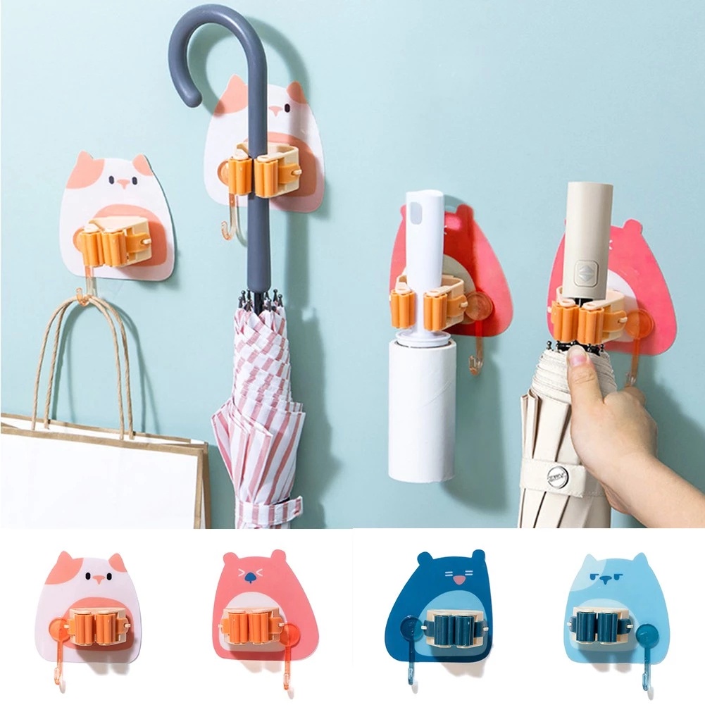 Móc Treo Cây Lau Nhà/Cây Lau Nhà Gắn Tường Họa Tiết Hoạt Hình Phù Hợp Cho Nhà Bếp Nhà Tắm