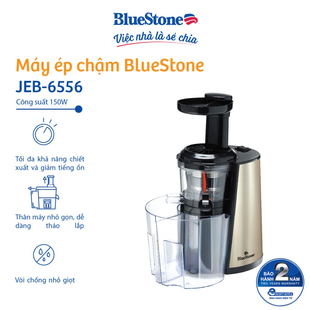 [Mã ELBLUEWL5 giảm 10% đơn 500K] Máy ép chậm BlueStone SJB-6556 - Hàng Chính Hãng