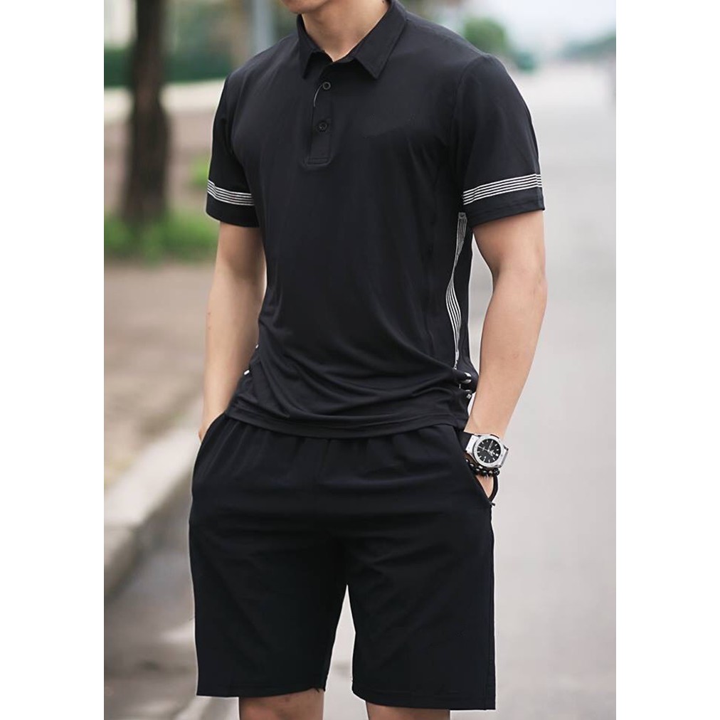 Bộ thể thao thun lạnh cổ in sườn hai bên cao cấp, phom 40-75kg | BigBuy360 - bigbuy360.vn