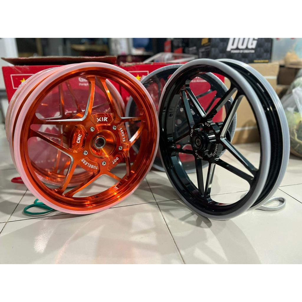 Mâm xe máy mẫu Ngôi sao cnc dành cho xe Vario chính hãng X1R, size 1.85-2.15x14 hàng cao cấp lắp ráp như zin