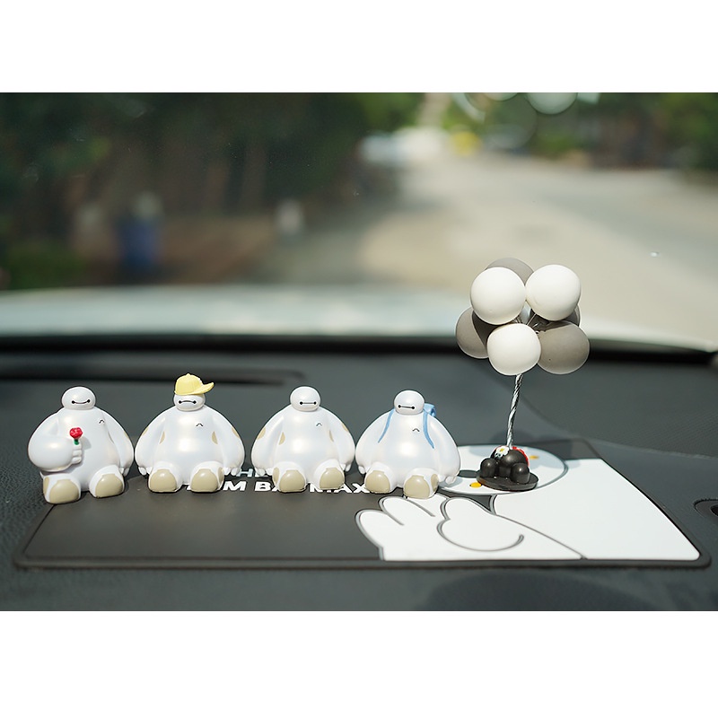 Bộ 4 Búp Bê Baymax Hoạt Hình Sáng Tạo Có Chân Đế Điện Thoại Chống Trượt Trang Trí Nội Thất Xe Hơi