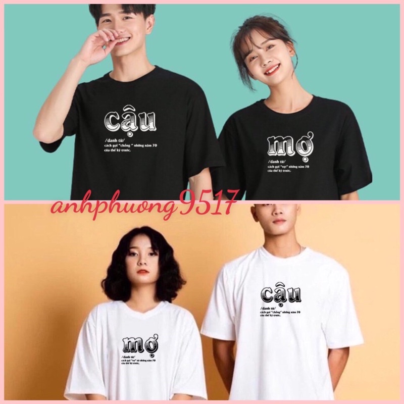 Áo thun đôi nam nữ Cậu Mợ chất cottonÁo phông unisex nhóm, lớp Cá tínhFree ship rẻ nhất (2c)