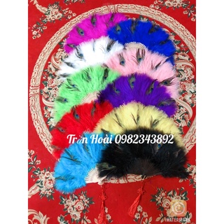 phụ kiện hầu đồng- quạt lông vũ kèm lông công hầu đồng , quạt cổ trang