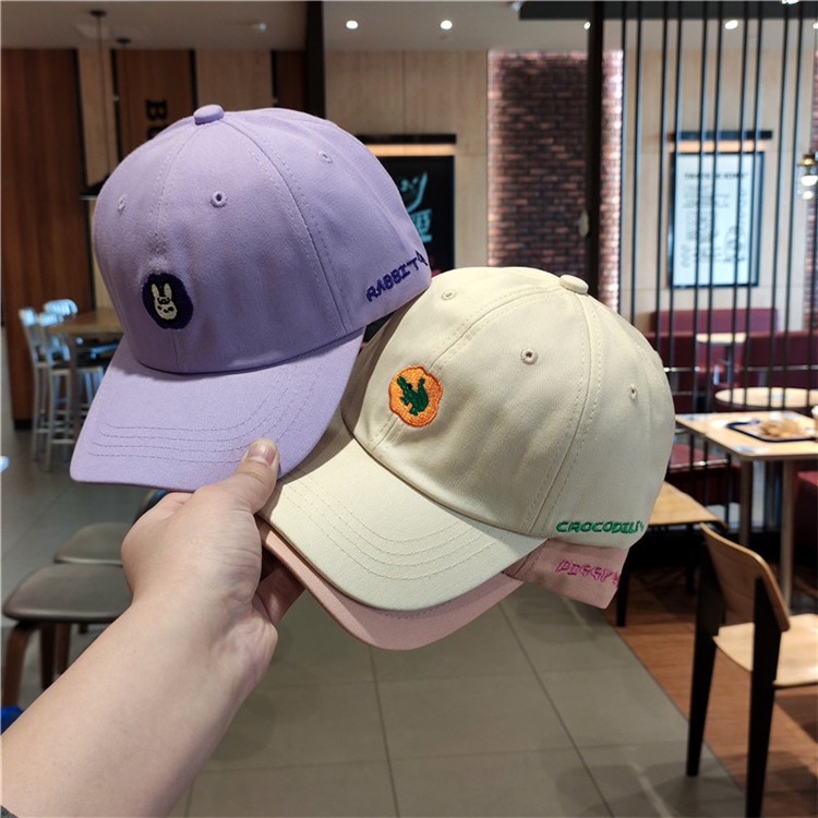 [Hàng Xịn] Mũ Lưỡi Trai Hàn Quốc Thêu Hình Thú Cưng Đáng Yêu Chất Vải Cotton Thoáng Mát Form Dadhat Mềm Chuẩn Đẹp