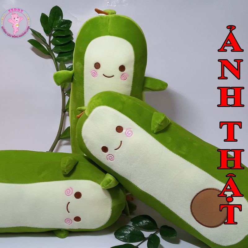 Gấu Bông Hình Trái Bơ Dài Size 50Cm Siêu Ngộ Nghĩnh Đươc Làm Bằng Vải Nhung Co Dãn 4 Chiều Nhồi Bông Gòn Trắng